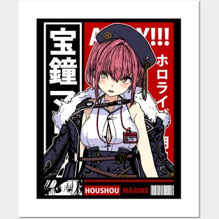 Houshou Marine short hair with beret Posters and Art